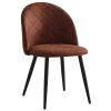 BELLA Καρέκλα Τραπεζαρίας, Μέταλλο Βαφή Μαύρο, Ύφασμα Απόχρωση Suede Καφέ-ΕΜ757,4S-Μέταλλο/Ύφασμα-4τμχ- 50x56x80cm
