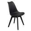 MARTIN Καρέκλα Ξύλο Μαύρο, PP Μαύρο Μονταρισμένη Ταπετσαρία-ΕΜ136,240-Ξύλο/PP - PC - ABS-4τμχ- 49x57x82cm