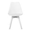 MARTIN Καρέκλα Ξύλο Άσπρο, PP Άσπρο Μονταρισμένη Ταπετσαρία-ΕΜ136,140-Ξύλο/PP - PC - ABS-4τμχ- 49x57x82cm
