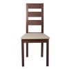 MILLER Καρέκλα Οξιά Καρυδί, PVC Εκρού-Ε782,3-Ξύλο/PVC - PU-2τμχ- 45x52x97cm