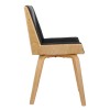 NUMAN Καρέκλα Tραπεζαρίας Φυσικό, PU Μαύρο-Ε7511,2-Ξύλο/PVC - PU-1τμχ- 52x53x80cm