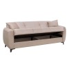 DARIO Καναπές - Κρεβάτι Σαλονιού - Καθιστικού, 3Θέσιος Ύφασμα Cappuccino-Ε9931,2-Ύφασμα-1τμχ- Sofa:210x80x75-Bed:180x100cm