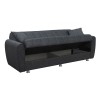 SYDNEY Καναπές – Κρεβάτι με Αποθηκευτικό Χώρο, 3Θέσιος Ύφασμα Σκούρο Γκρι-Ε9933,4-Ύφασμα-1τμχ- Sofa:210x80x75 Bed:180x100cm