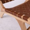DUNE Lounge Καρέκλα, Ξύλο Απόχρωση Φυσικό, Κάθισμα-Πλάτη Ιμάντες Pu Καφέ-Ε7516,1-Ξύλο/PVC - PU-1τμχ- 67x75x74cm