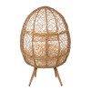 MIAMI Πολυθρόνα Egg, Wicker Φυσικό, Μαξιλάρι Μπεζ-Ε6744,1-Μέταλλο/Wicker-1τμχ- 94x77x150cm
