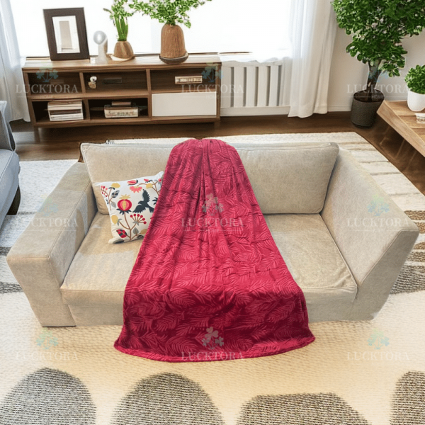 SYYHX -Κουβέρτα Fleece Μονή Κόκκινο 160x220cm